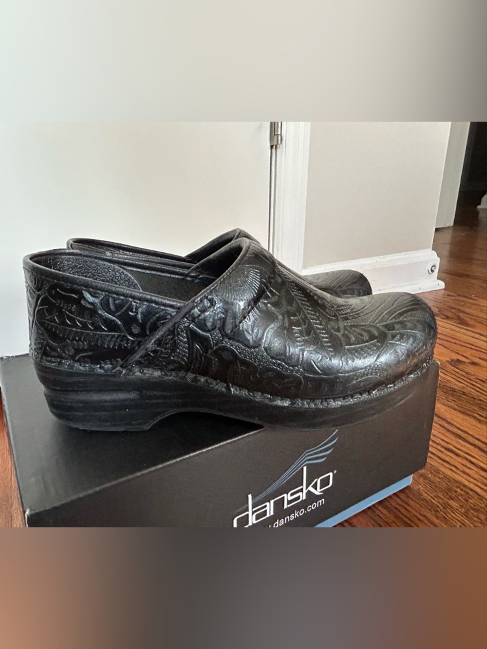 Dansko black Professional Tooled Leather Clogs - Picture 5 of 9